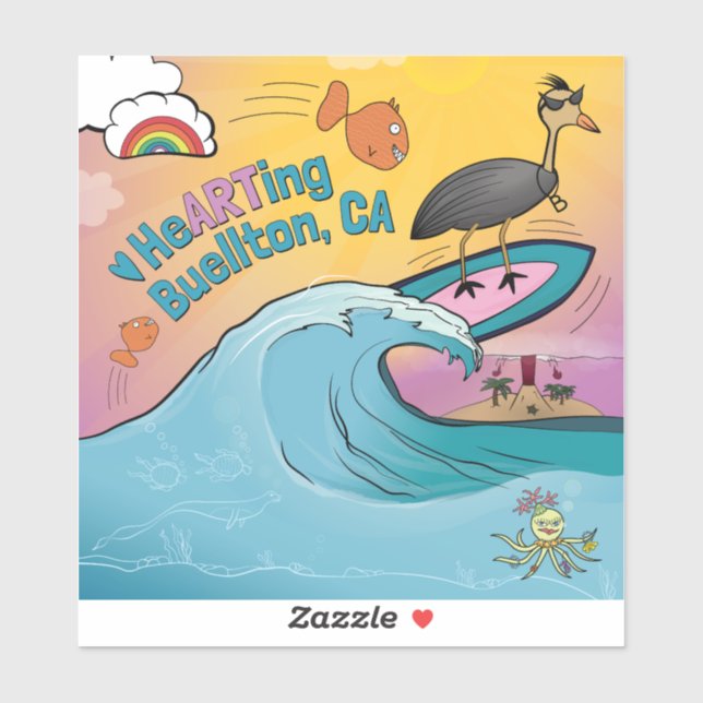 Adesivo Vinyl Sticker - Onda de surf - Buellton.Art (Folha)