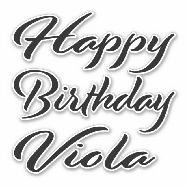 Adesivo Viola Name Vorname black Sticker Geburtstag (Frente)