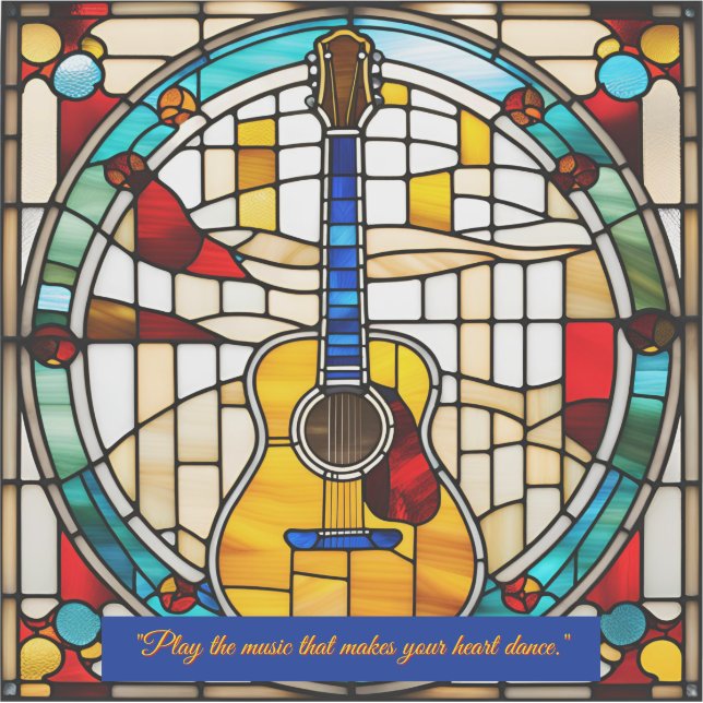 Adesivo Violão Acústico de Vidro Mantido Faux (Frente)