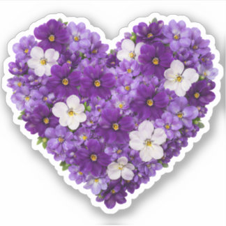 Adesivo Violet Heart February Birth Flower