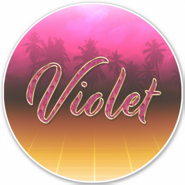 Adesivo Violet Vorname Name golden pink Aufkleber Sticker (Frente)