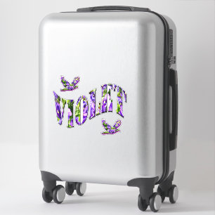 Adesivo Violeta floral roxa do nome das meninas,