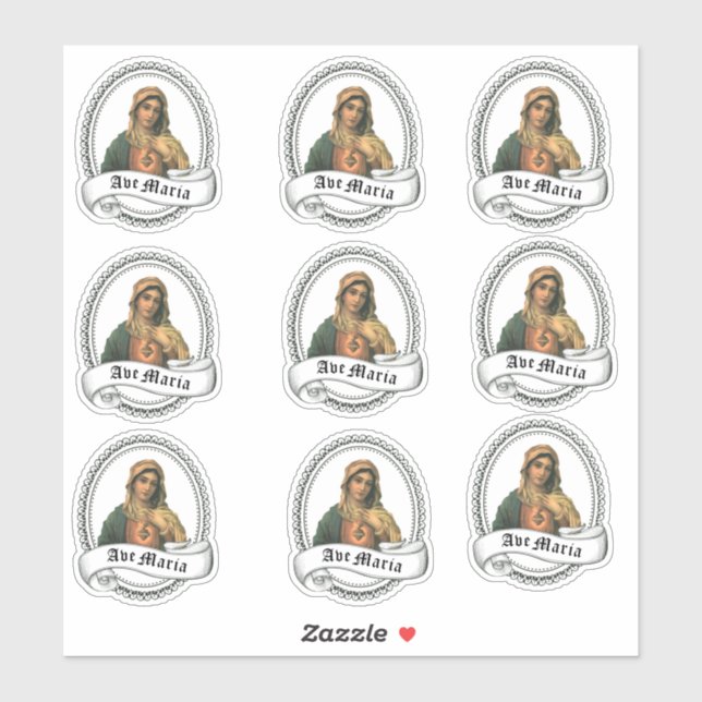 Adesivo Virgem Abençoada Maria Irritada Mãe Religiosa (Folha)