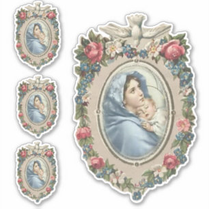 Adesivo Virgem Bêndida Maria com Vinil Religioso de Jesus