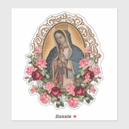 Adesivo Virgem Bêndida Mary Rosas de Guadalupe Religiosa