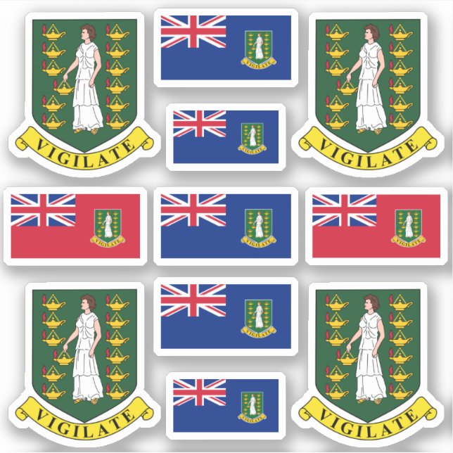 Adesivo Virgem Britânica Islander casaco de armas e bandei (Frente)