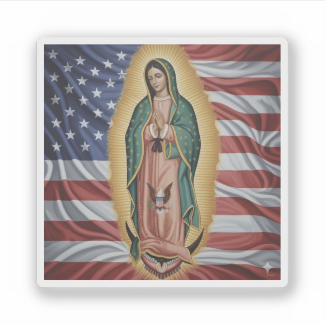 Adesivo Virgem de Guadalupe - EUA (Frente)