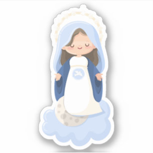 Adesivo Virgem Kawaii Cute Mary Sticker