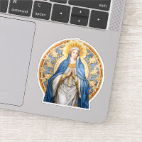 Virgem Maria com um Círculo de Flores em Vinil