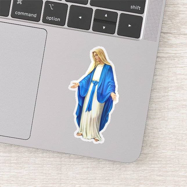 Adesivo Virgem Maria com Vinil de Armas Abertas (Detalhe)