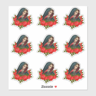 Adesivo Virgem Maria Rosas vermelhas-Mãe Sortudas