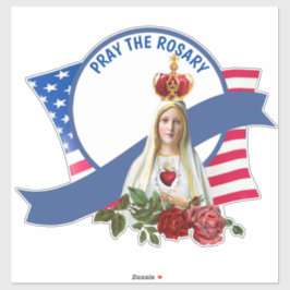 Adesivo Virgem Religiosa Mary Rosa Fatima Flag Sticker