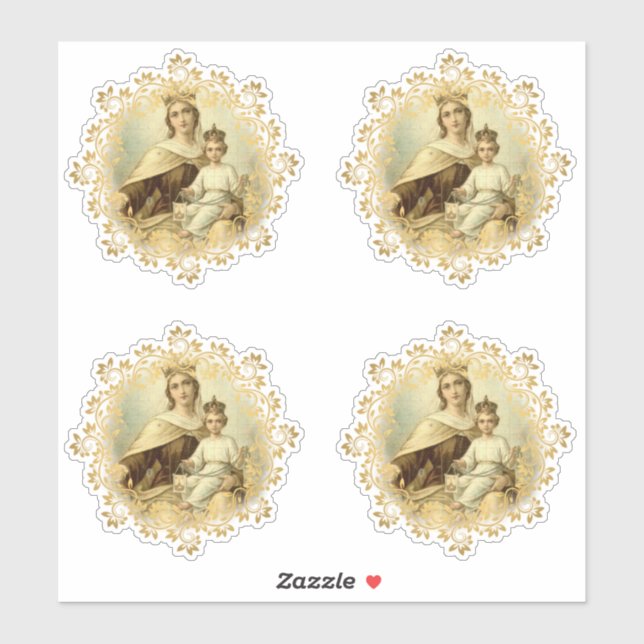 Adesivo Virgin Mary Monte Carmel Jesus Vinil Religioso (Folha)