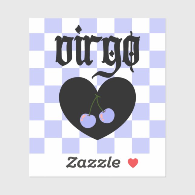 Adesivo Virgo Gothic Aestic Checkcherry Art (Folha)
