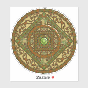 Adesivo Virgo Mandala - Vinheta de Contorno
