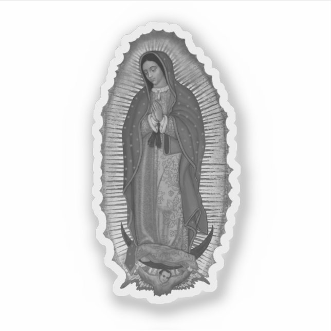 Adesivo Vírus preto e branco de Guadalupe (Frente)