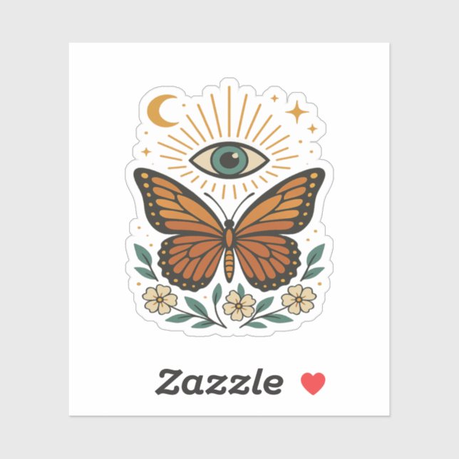 Adesivo Visão da borboleta mística (Folha)