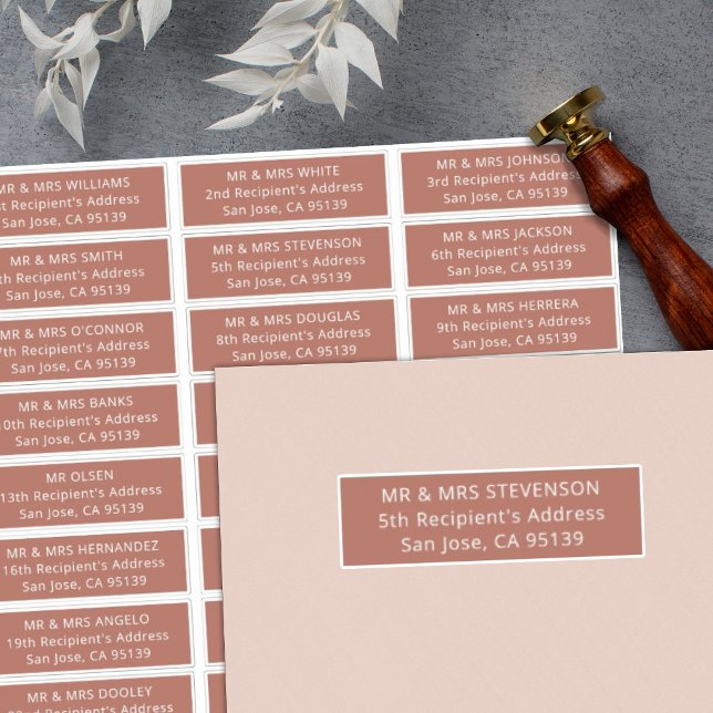 Adesivo Visitantes de casamento simples endereço 27 rótulo (Criador carregado)