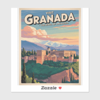 Adesivo Visite a Viagens vintage de Arte Granada