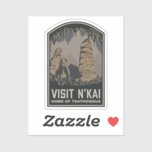 Adesivo Visite N'kai Poster de viagens Lovecraft Tsathoggu