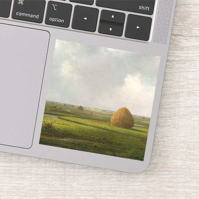 Adesivo Vista de Marshfield, 1876 por Martin Johnson Heade (Detalhe)