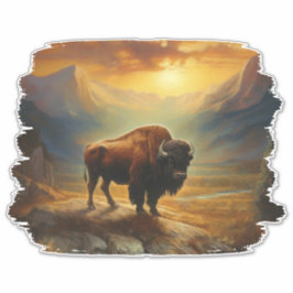Adesivo Vista de Sunset Bison Buffalo