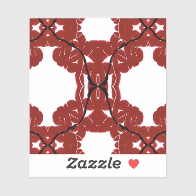 Adesivo Vitae Abstract Red and Black on White Fluid Art (Folha)