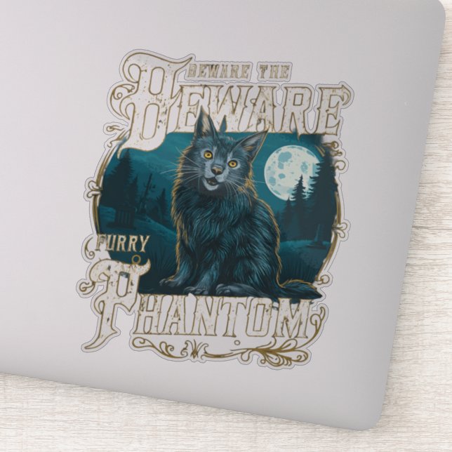 Adesivo Vitoriano Gótico Maine Coon: Misteriosa Noite (Detalhe)