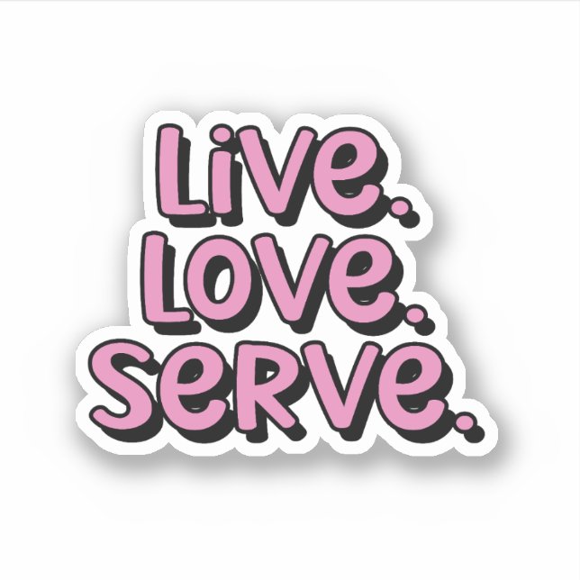 Adesivo Viva. Amor. Serve. Pickleball Rosa (Frente)