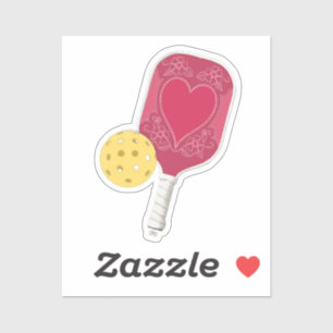 Adesivo Viva Magenta - Vinheta Ilustrada de Pickleball