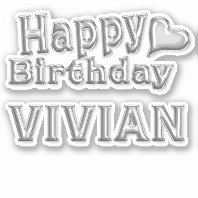 Adesivo Vivian Happy Birthday silver Aufkleber Sticker (Frente)