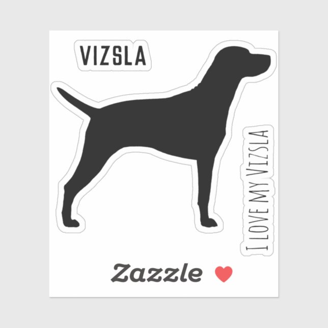 Adesivo Vizsla Silhouette Vinyl Sticker (Folha)