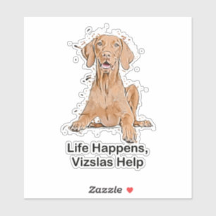 Adesivo Vizslas Ajudam a Vida Acontecer Cartoon Recorte