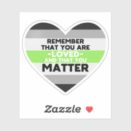 Adesivo Você é amado Você é importante (coração de bandeir