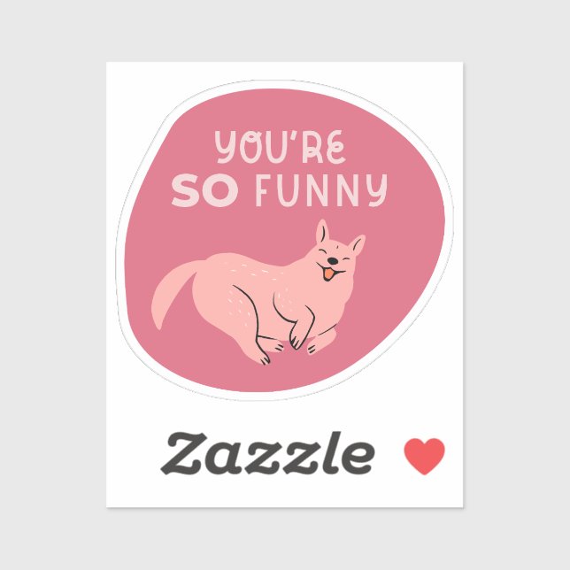 Adesivo você é tão engraçado e ilustrado com cereja rosa (Folha)