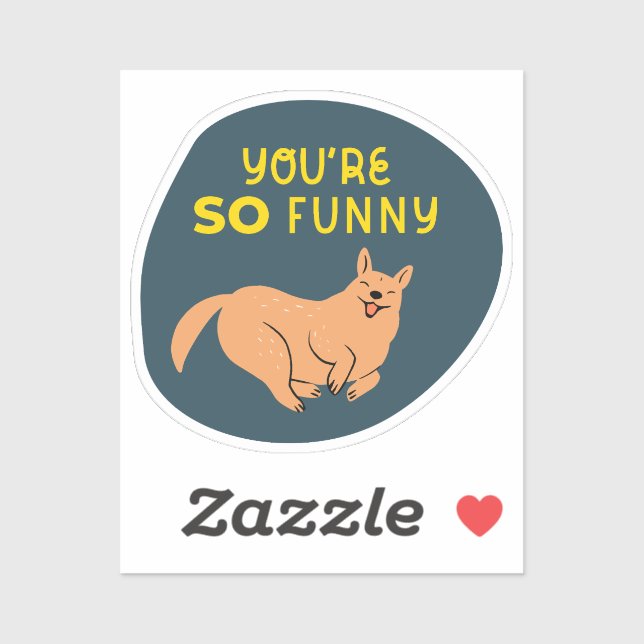 Adesivo você é tão engraçado e ilustrado marinho amarelo d (Folha)