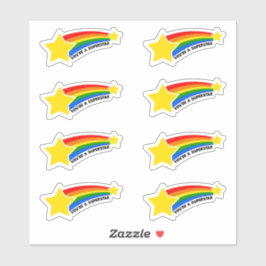 Adesivo Você é um Superstar Sticker Sheet Stars e Rainbow