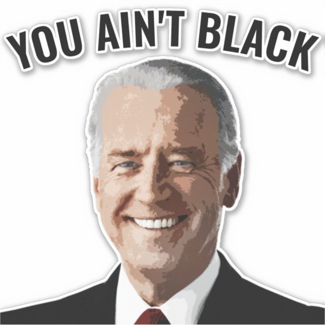 ADESIVO VOCÊ NÃO É PRETO JOE BIDEN CAR DECAL STICKERS (Frente)