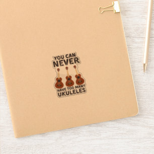 Adesivo Você nunca pode ter muitas roupas ukuleles.