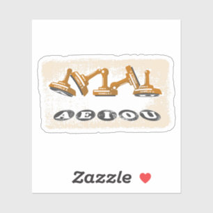 Adesivo Vogais AEIOU Língua Inglesa Gramática