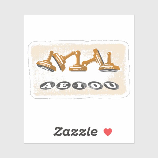 Adesivo Vogais AEIOU Língua Inglesa Gramática (Folha)