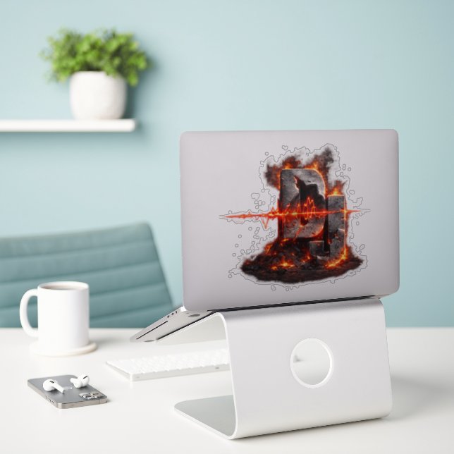 Adesivo Volcanic Pulse DJ (Laptop na mesa)