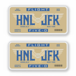 Adesivo Voo Honolulu para Nova Iorque 5-0
