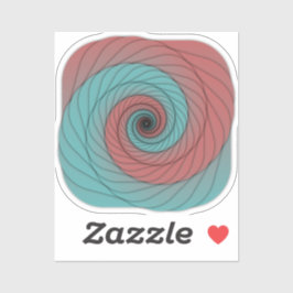 Adesivo Vórtice Carmesim e Turquesa