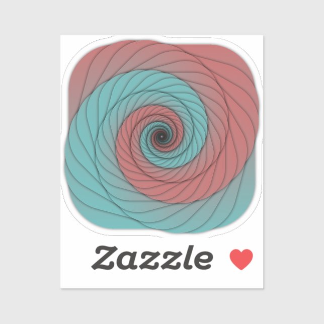 Adesivo Vórtice Carmesim e Turquesa (Folha)