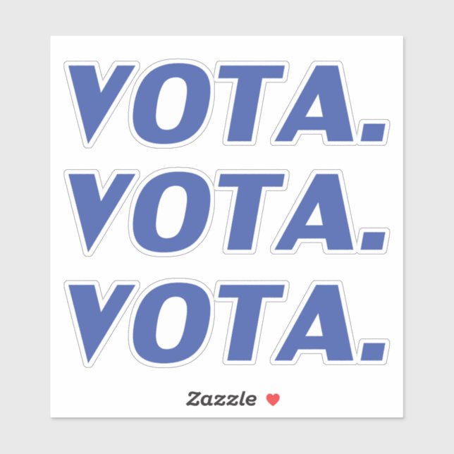 Adesivo Vota vota em espanhol azul-democrata político (Folha)