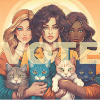 Adesivo VOTAÇÃO para Mulheres de Gato Sem Fios