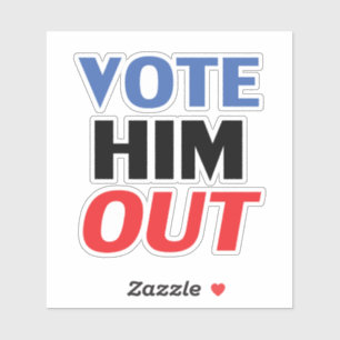 Adesivo "vote-o fora" azul vermelho preto