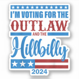 Adesivo Voto a favor do Outlaw e do Hillbilly 2024