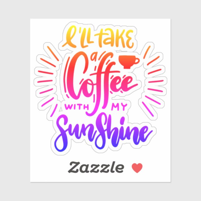 Adesivo Vou tomar um café com o sol (Folha)